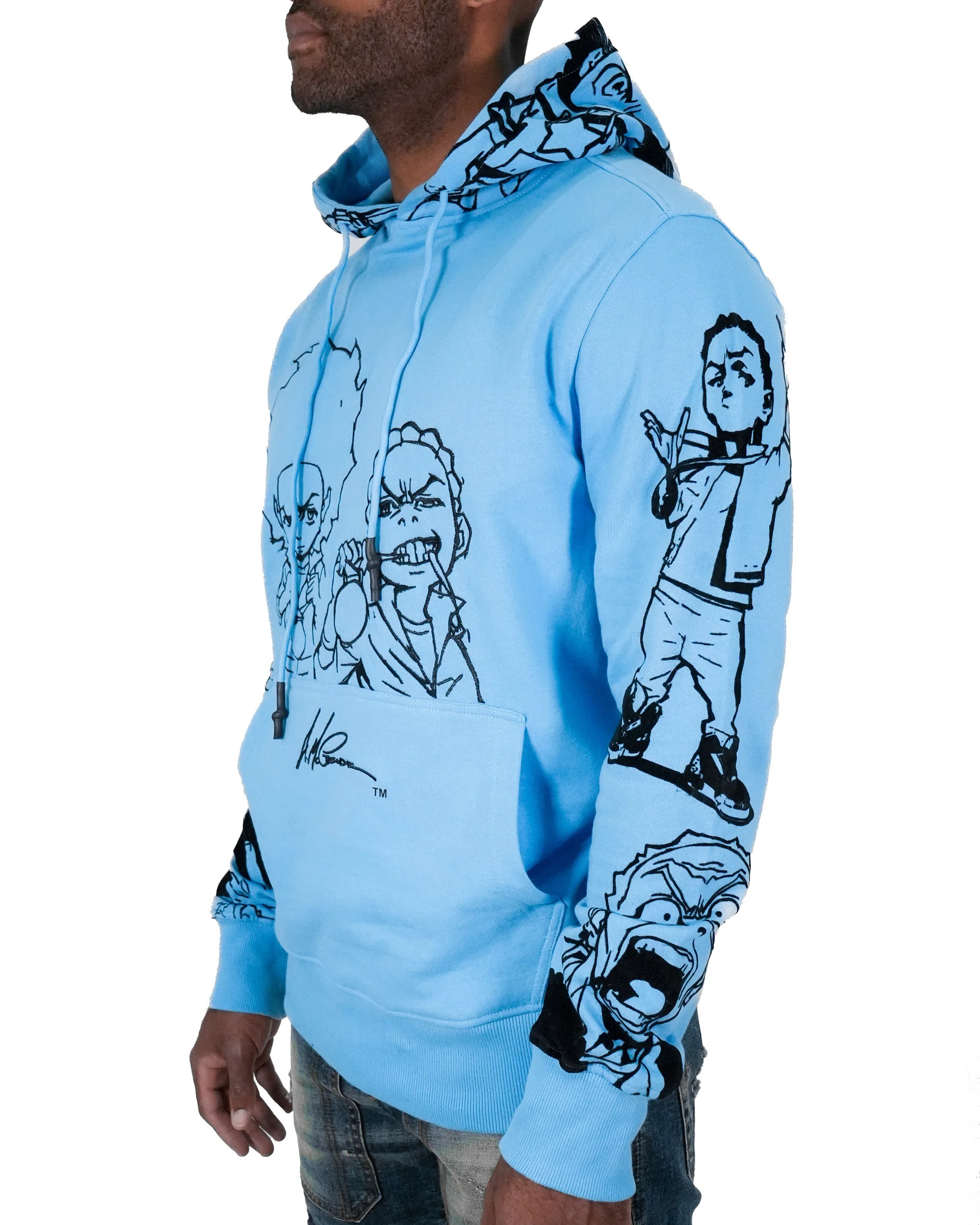 deKryptic x The Boondocks - Gold Winners Outline Blue Hoodie - Image 10