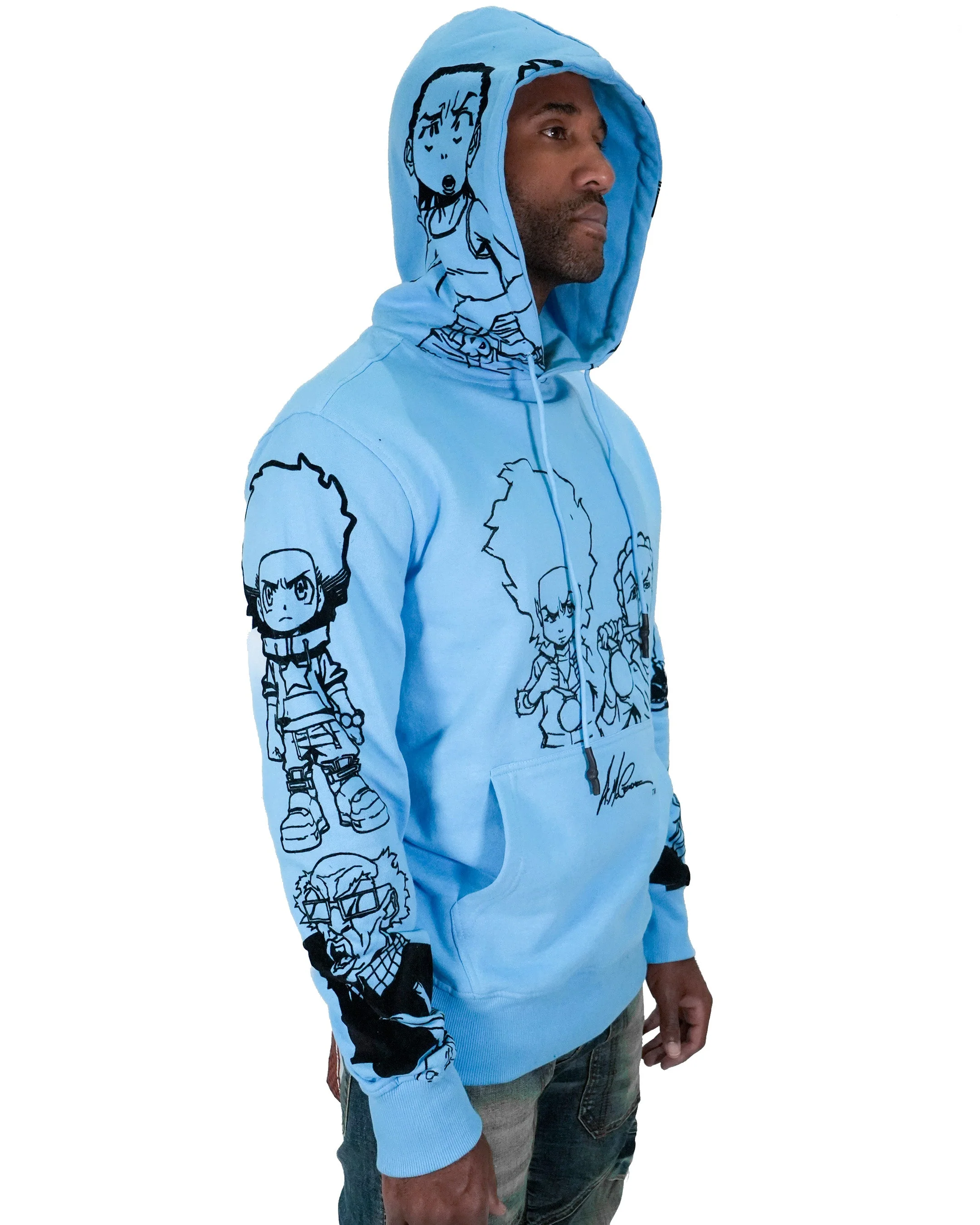 deKryptic x The Boondocks - Gold Winners Outline Blue Hoodie - Image 5