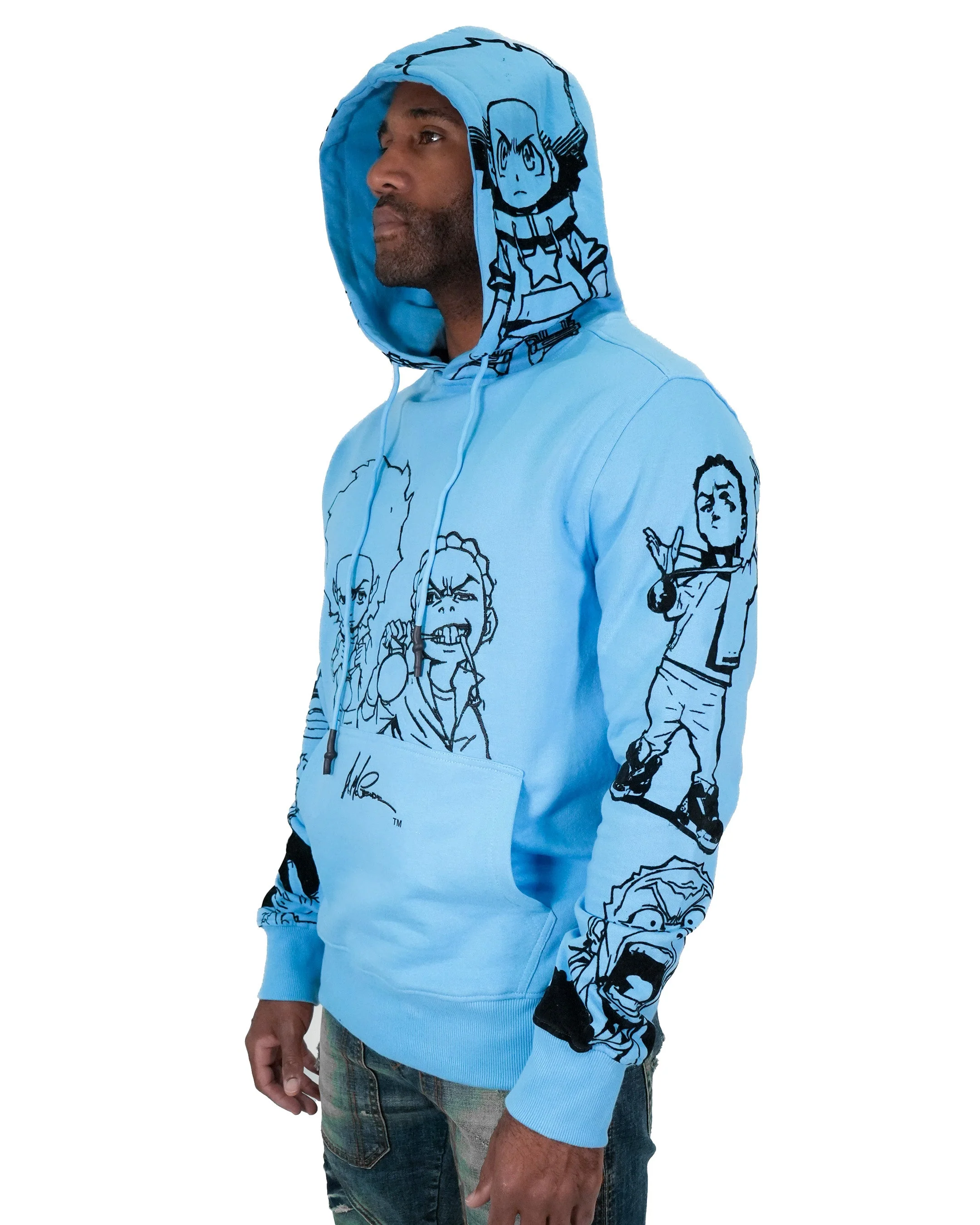 deKryptic x The Boondocks - Gold Winners Outline Blue Hoodie - Image 7