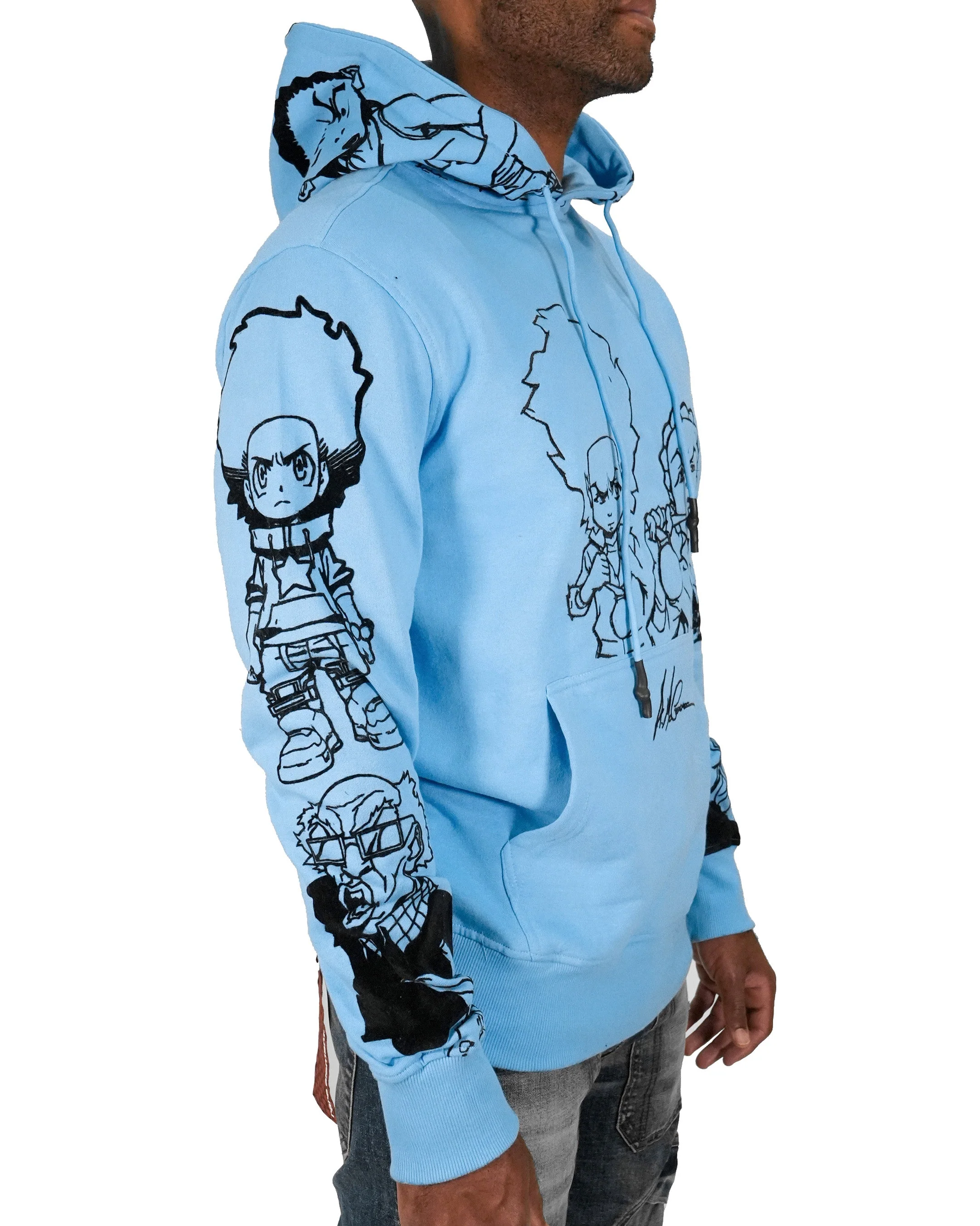 deKryptic x The Boondocks - Gold Winners Outline Blue Hoodie - Image 9