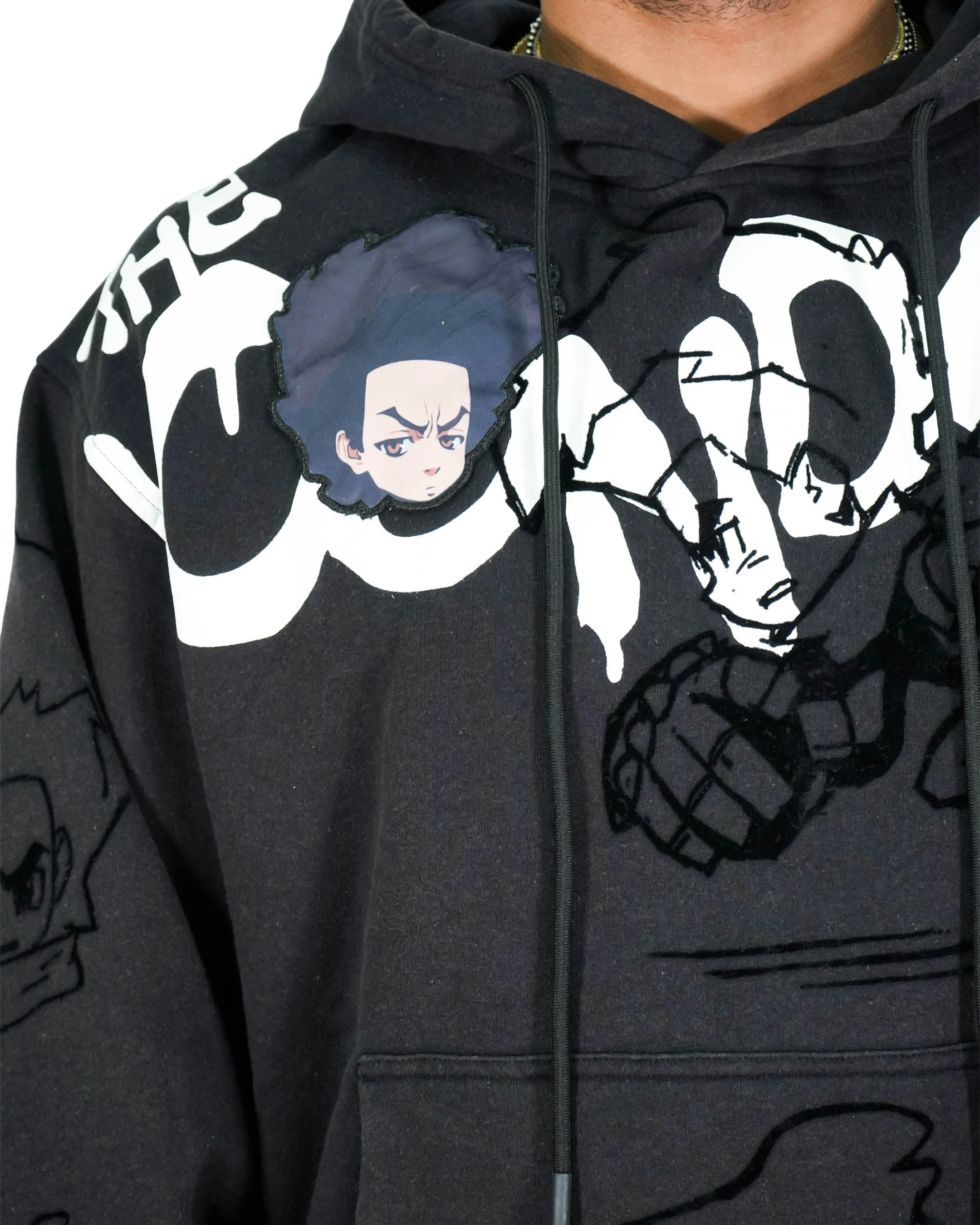 The Boondocks Huey Mashup Black Hoodie - Image 5