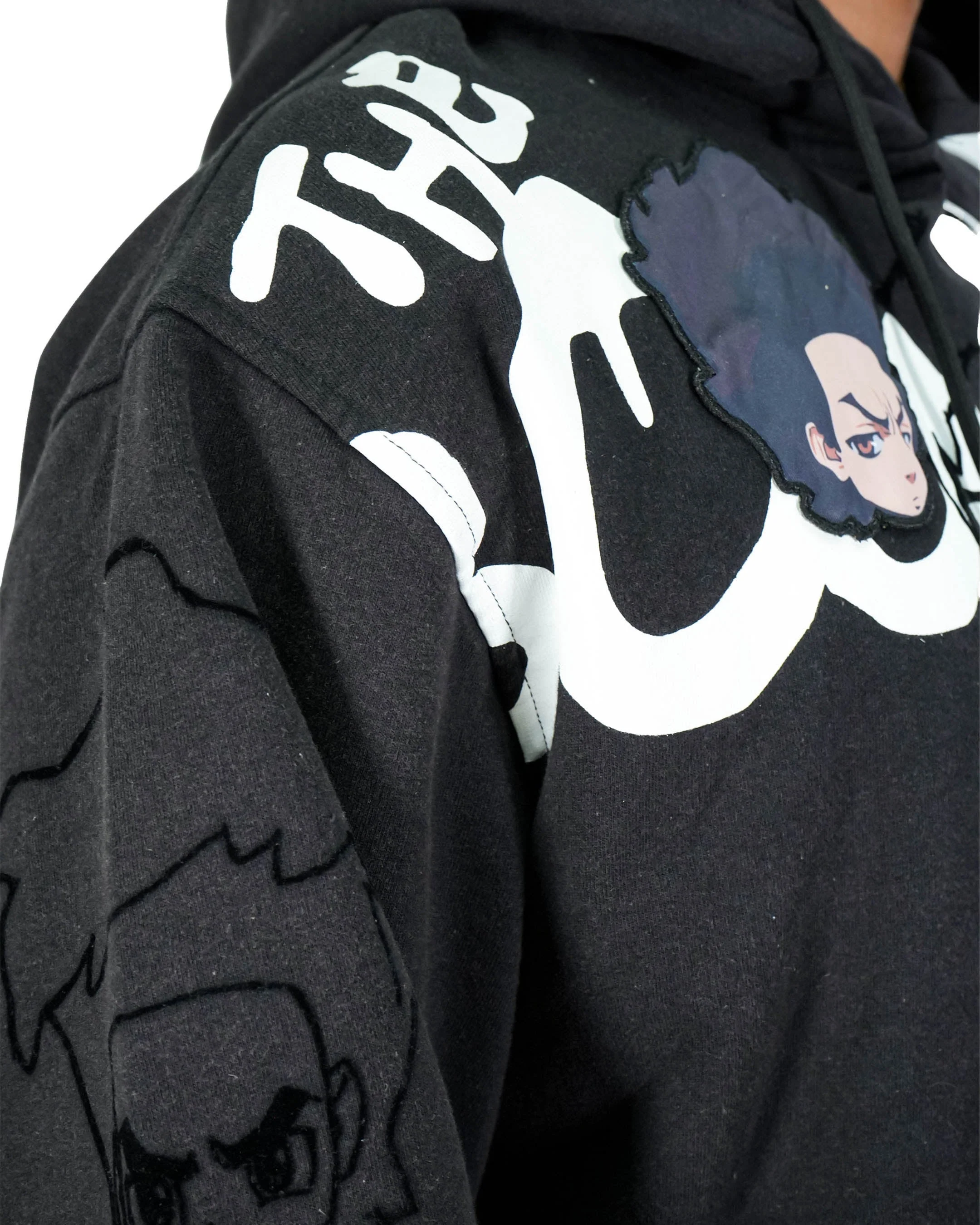 The Boondocks Huey Mashup Black Hoodie - Image 6