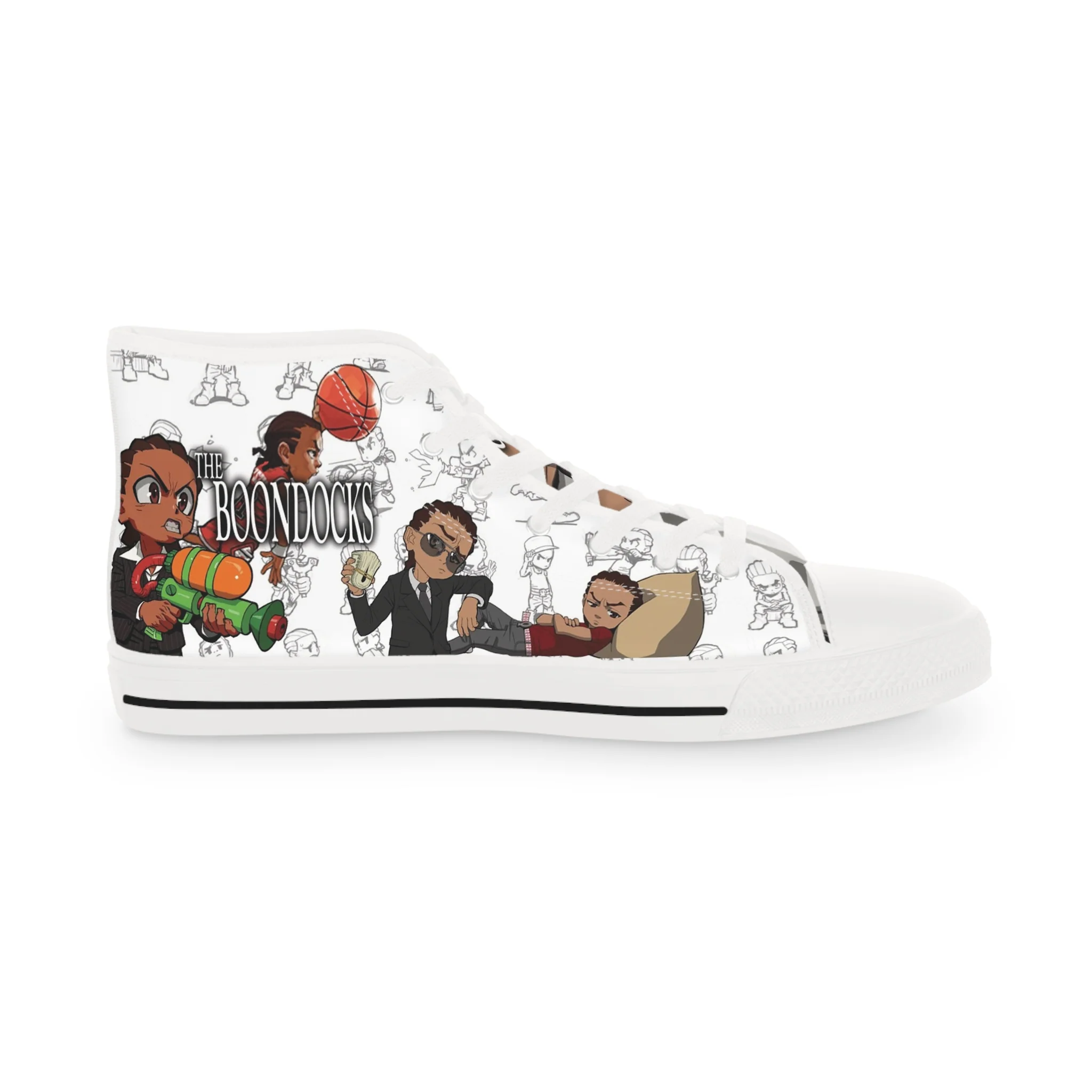 The Boondocks Huey Vs Riley Men's High Top Sneakers - Image 4