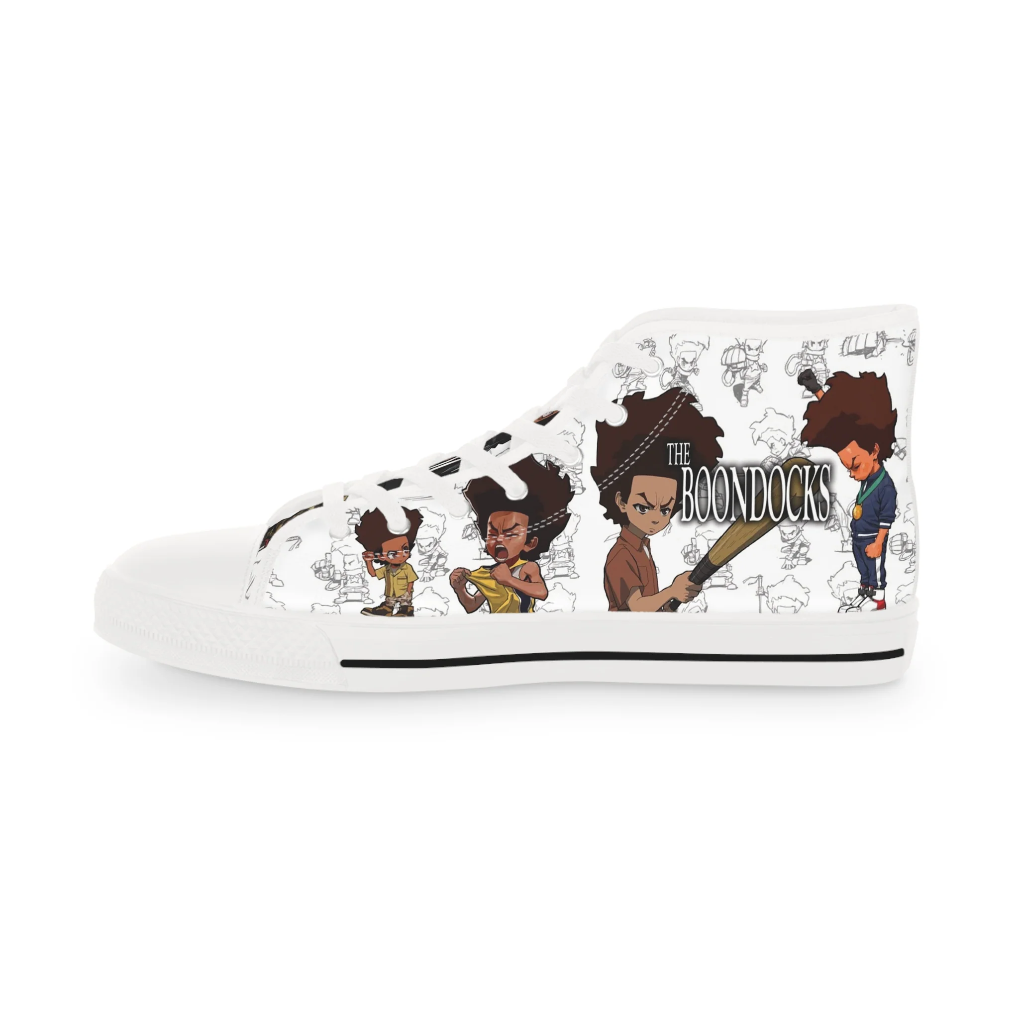The Boondocks Huey Vs Riley Men's High Top Sneakers - Image 5