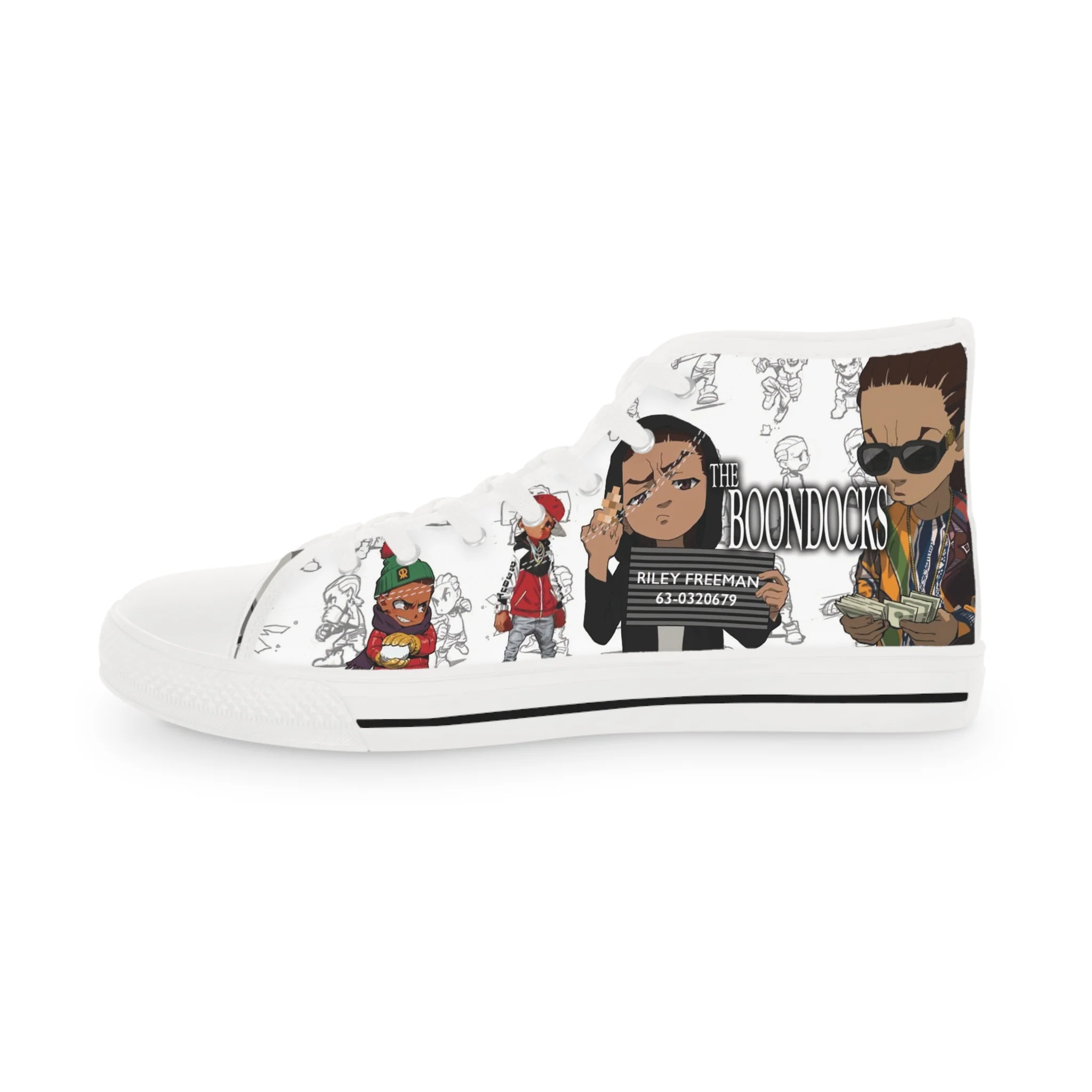The Boondocks Huey Vs Riley Men's High Top Sneakers - Image 6