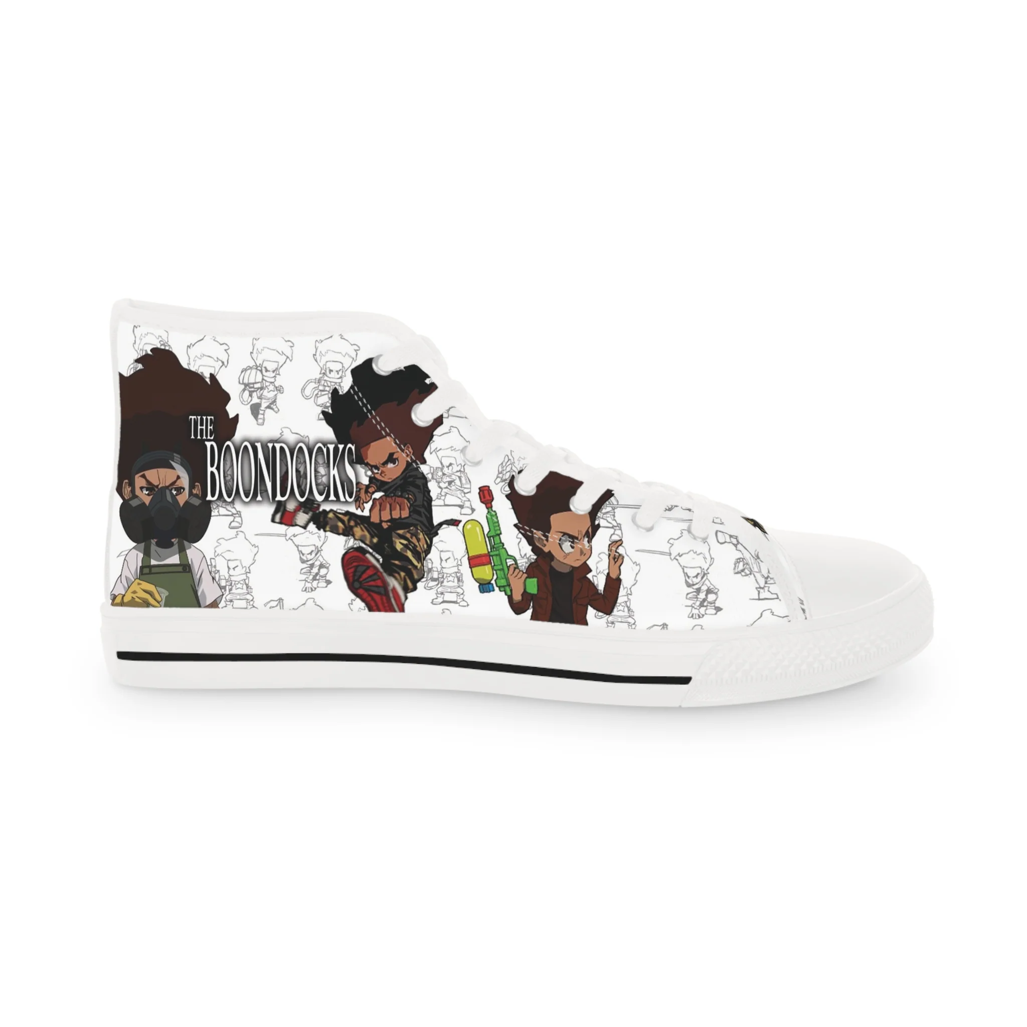 The Boondocks Huey Vs Riley Men's High Top Sneakers - Image 7