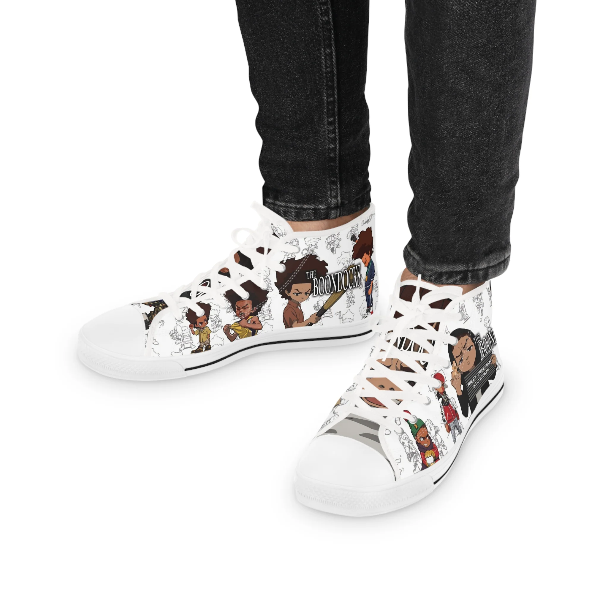 The Boondocks Huey Vs Riley Men's High Top Sneakers - Image 8