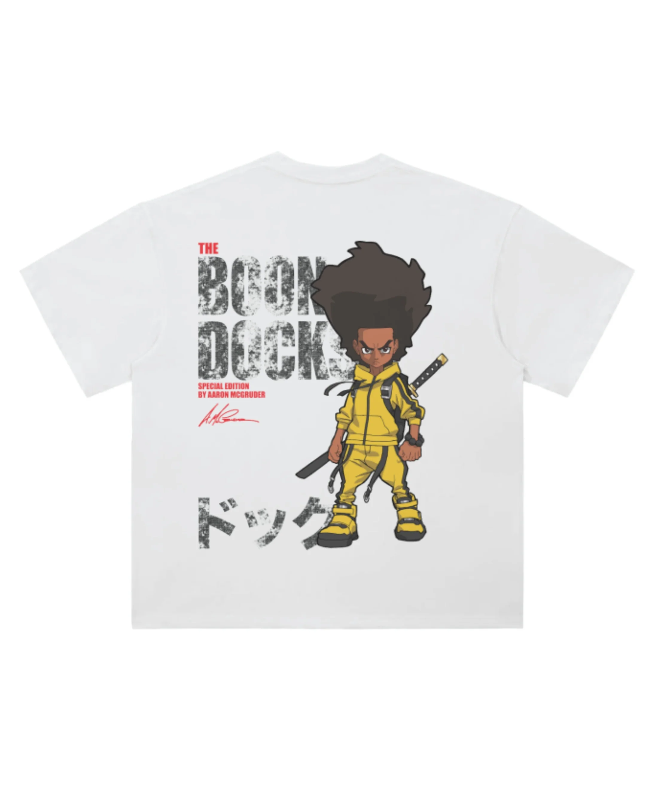 The Boondocks - Kill Huey Oversized Heavyweight White T-Shirt - Image 3