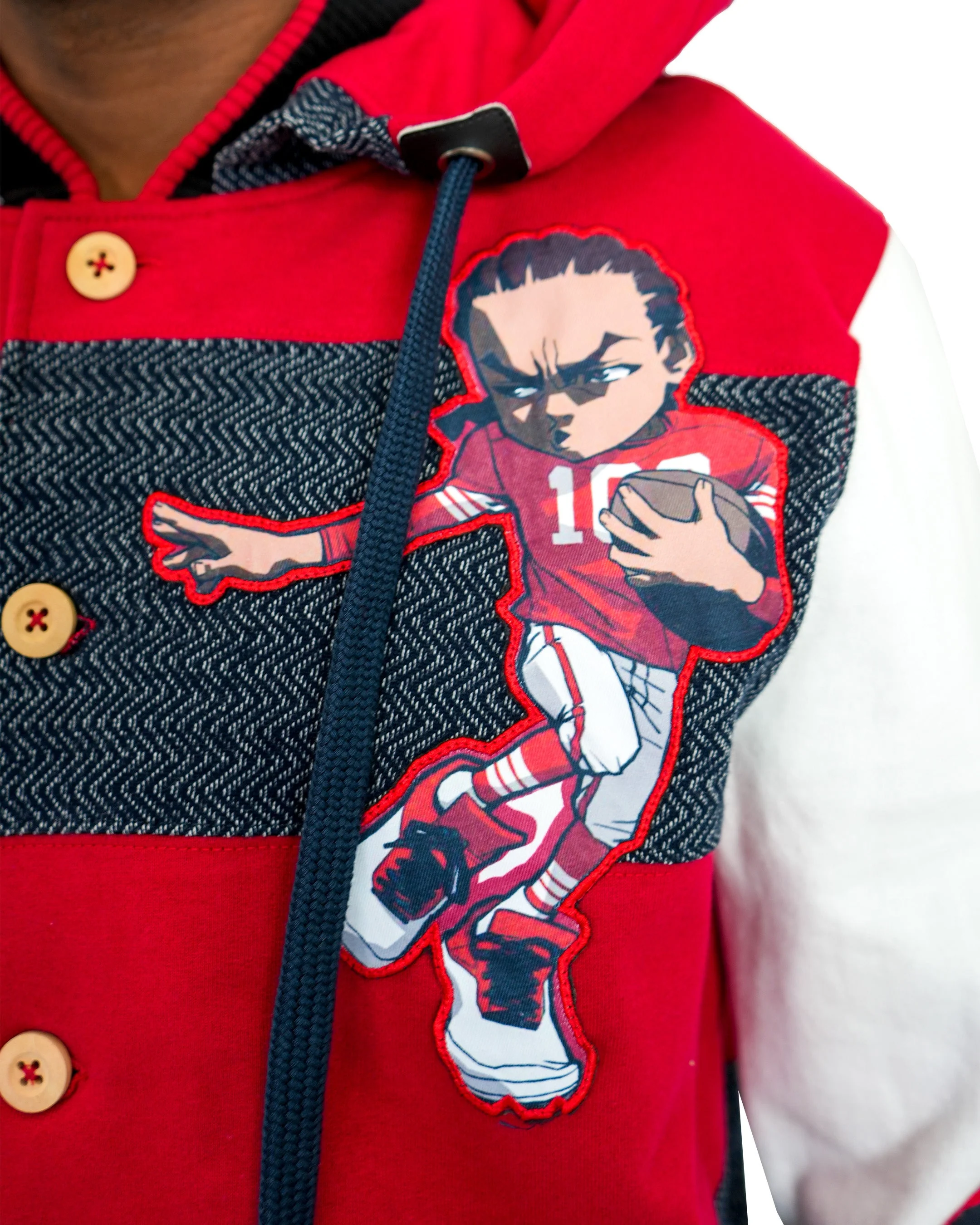 The Boondocks Riley Football Knit Red Hoodie - Image 3
