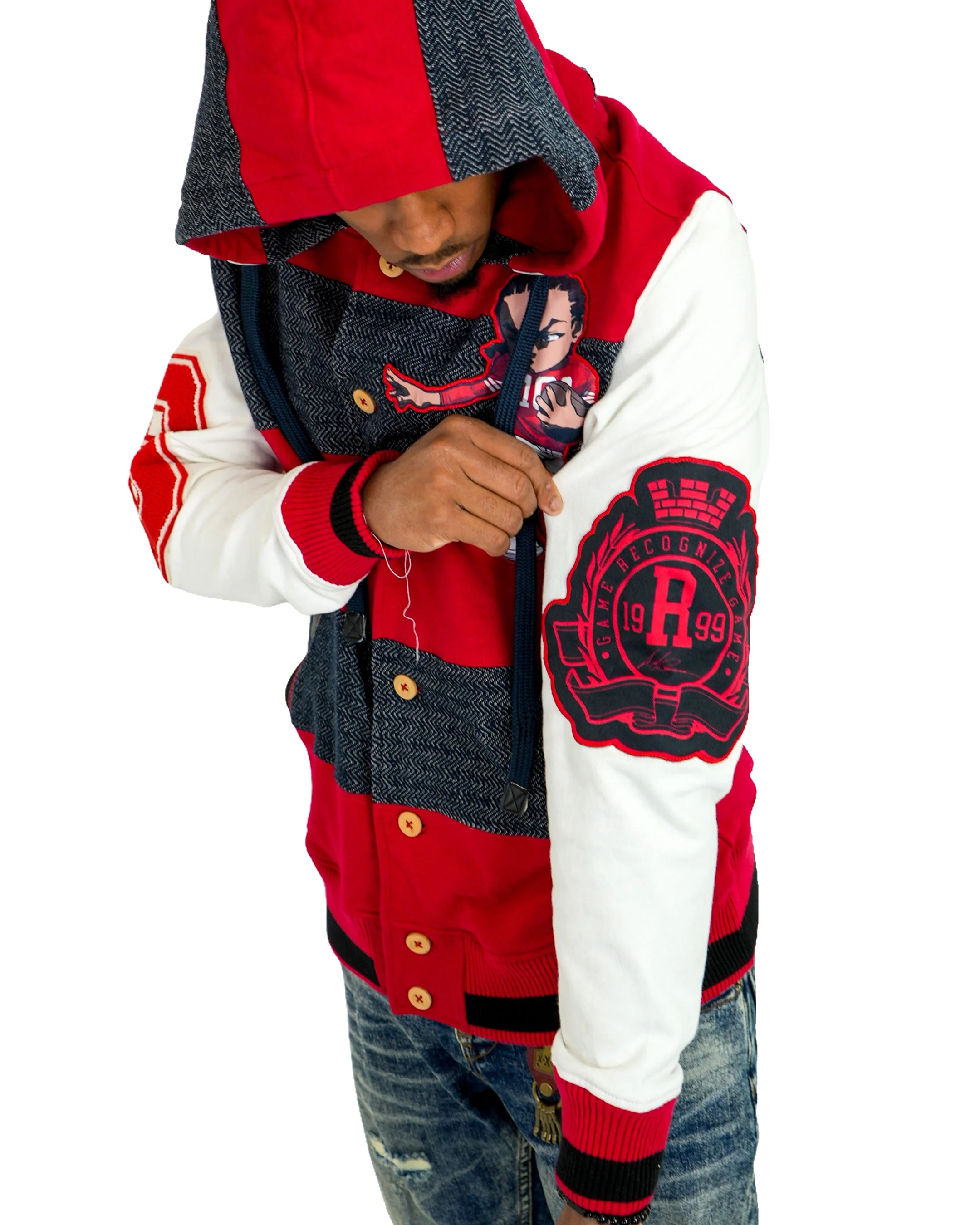 The Boondocks Riley Football Knit Red Hoodie - Image 4