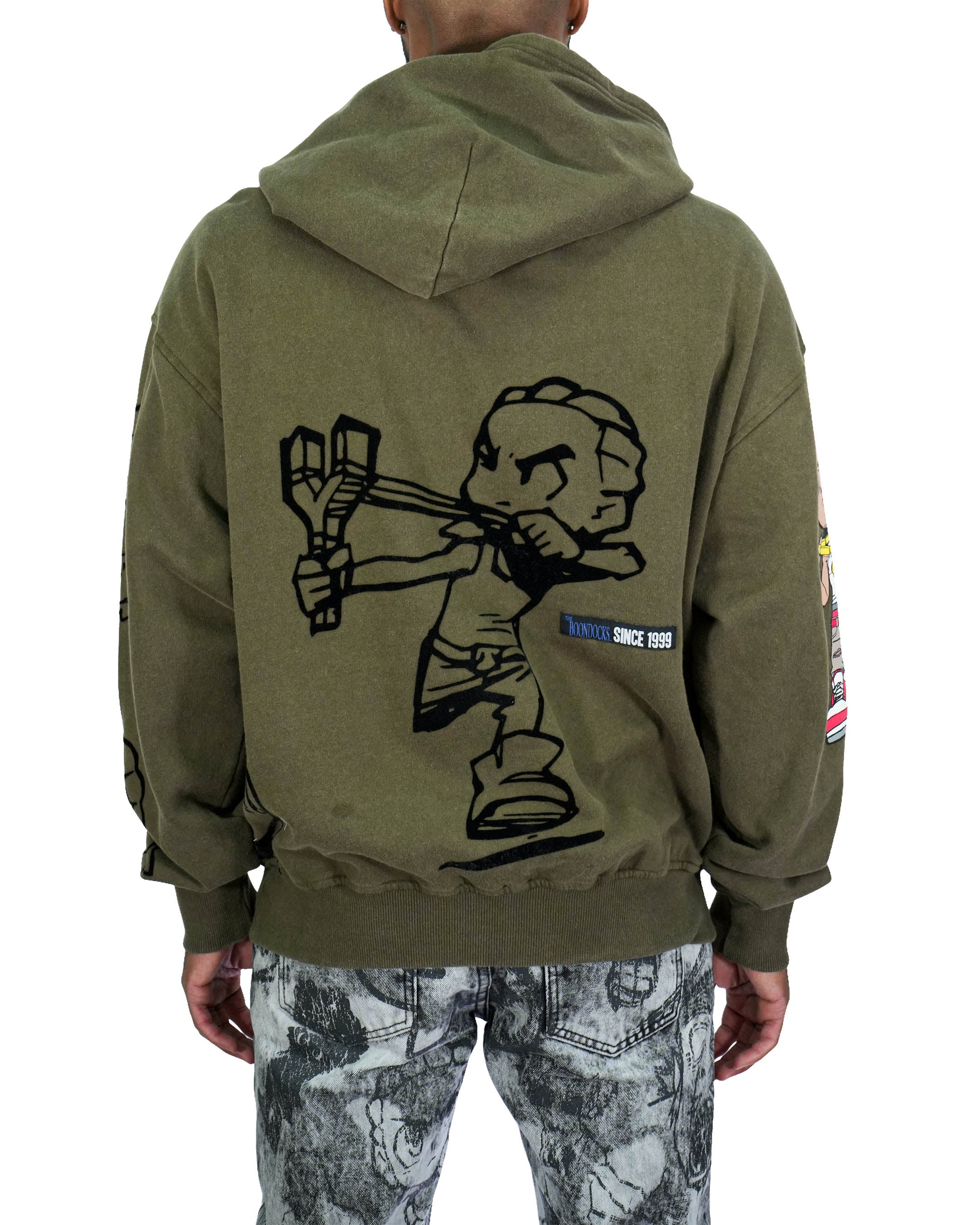 The Boondocks Riley Mashup Olive Hoodie - Image 3