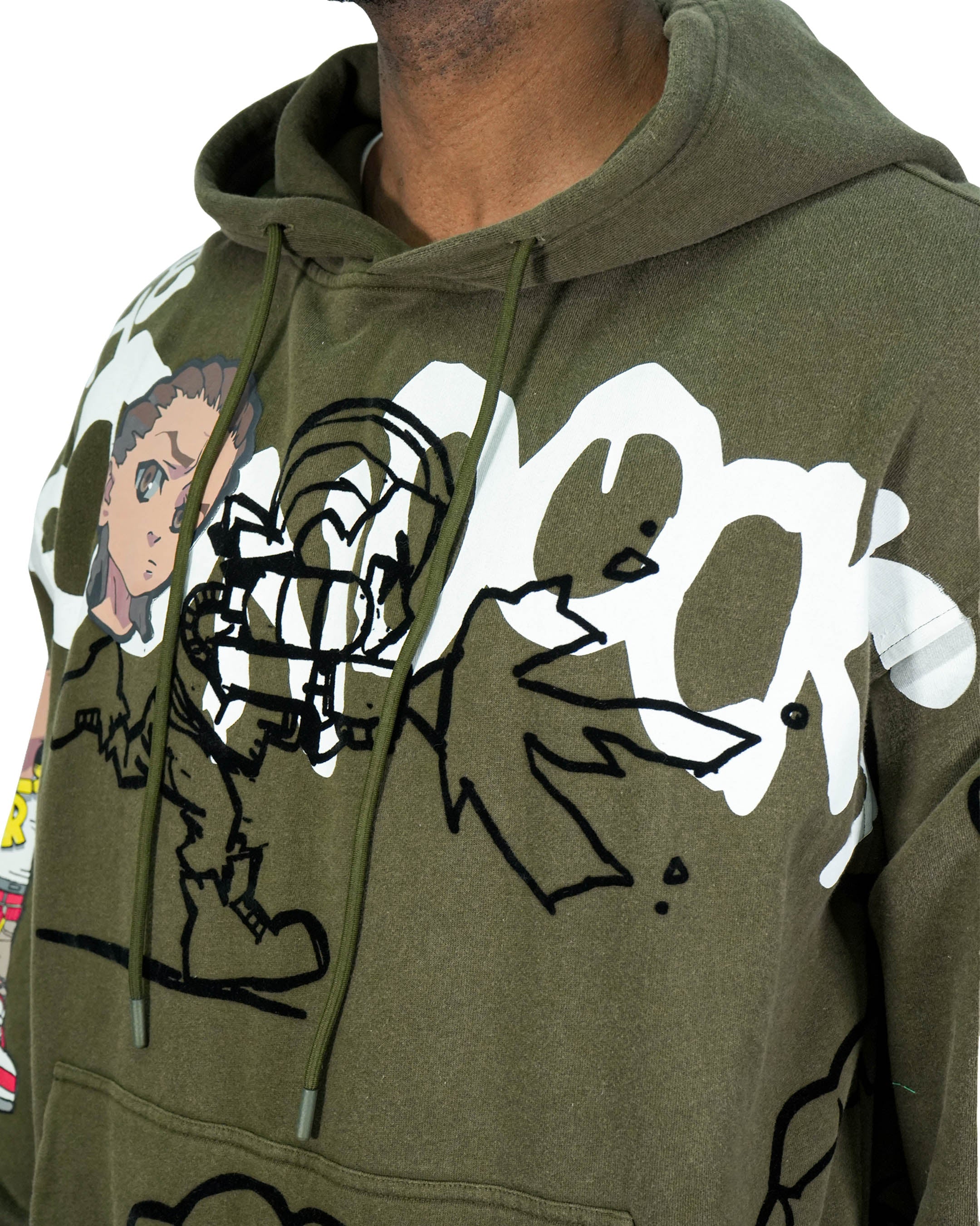 The Boondocks Riley Mashup Olive Hoodie - Image 4