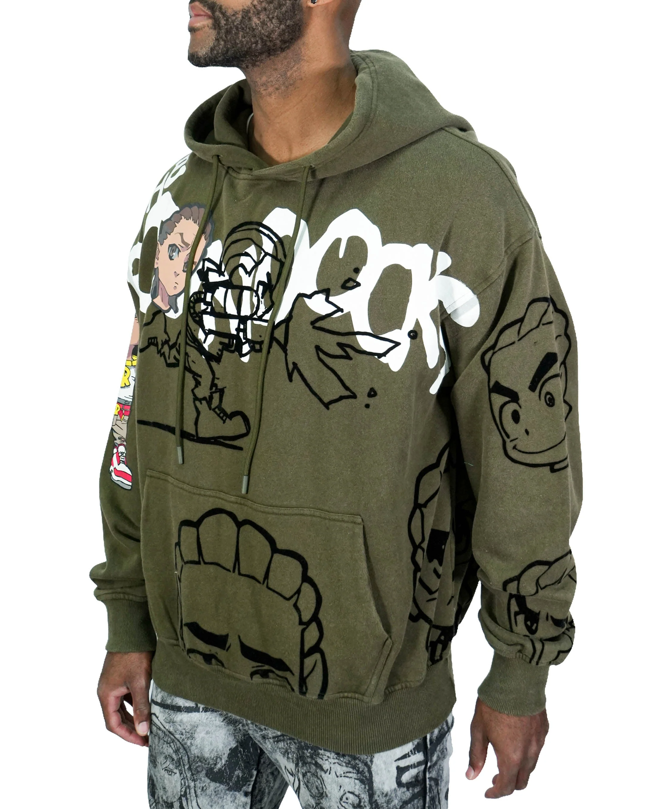 The Boondocks Riley Mashup Olive Hoodie - Image 5