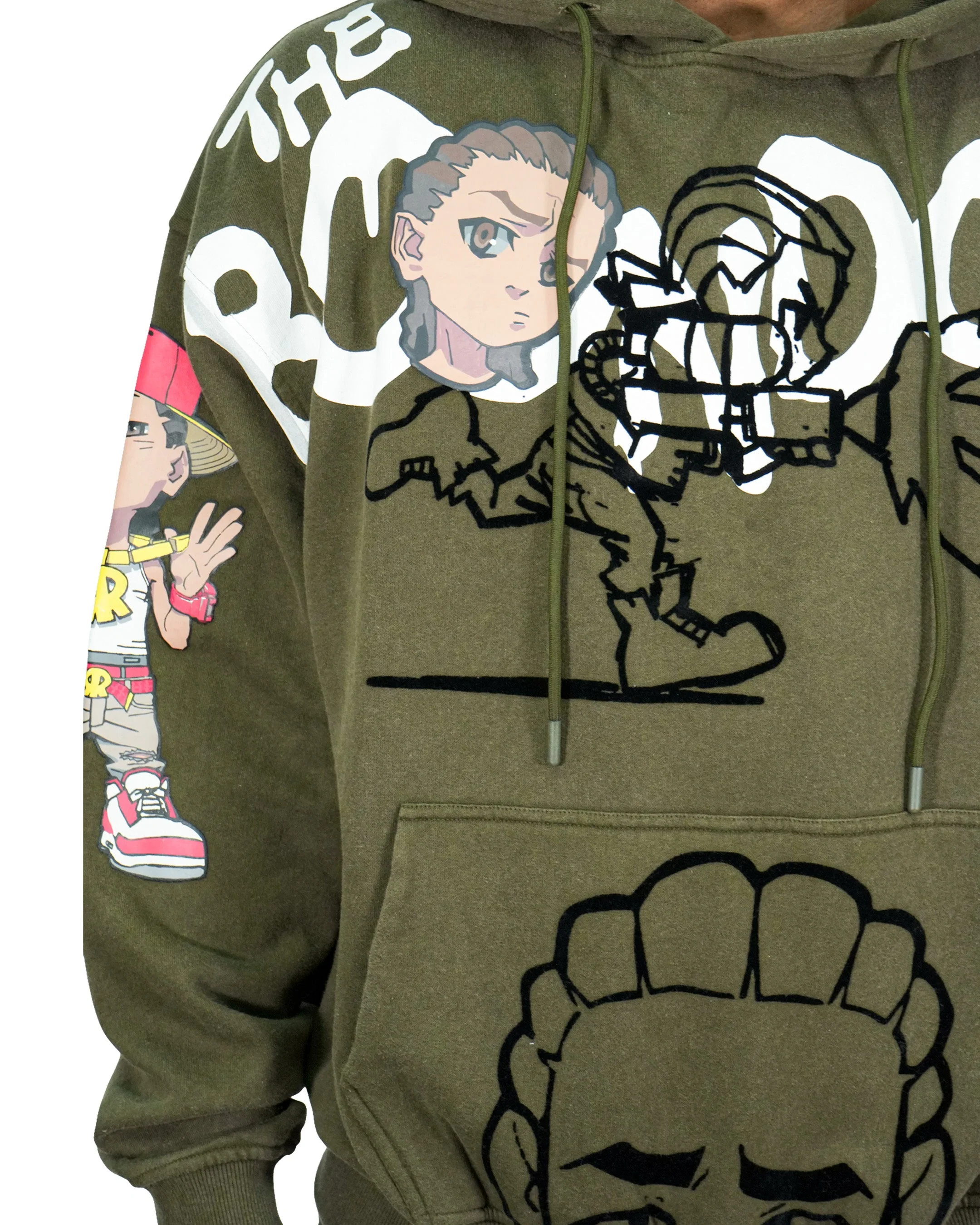 The Boondocks Riley Mashup Olive Hoodie - Image 6