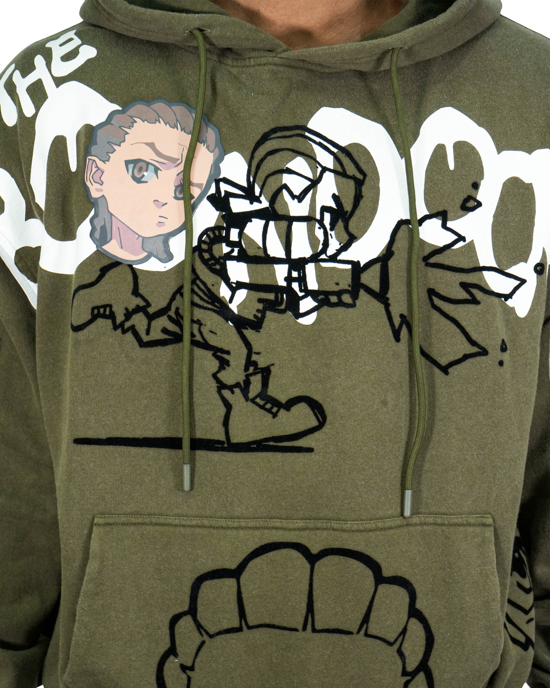 The Boondocks Riley Mashup Olive Hoodie - Image 7