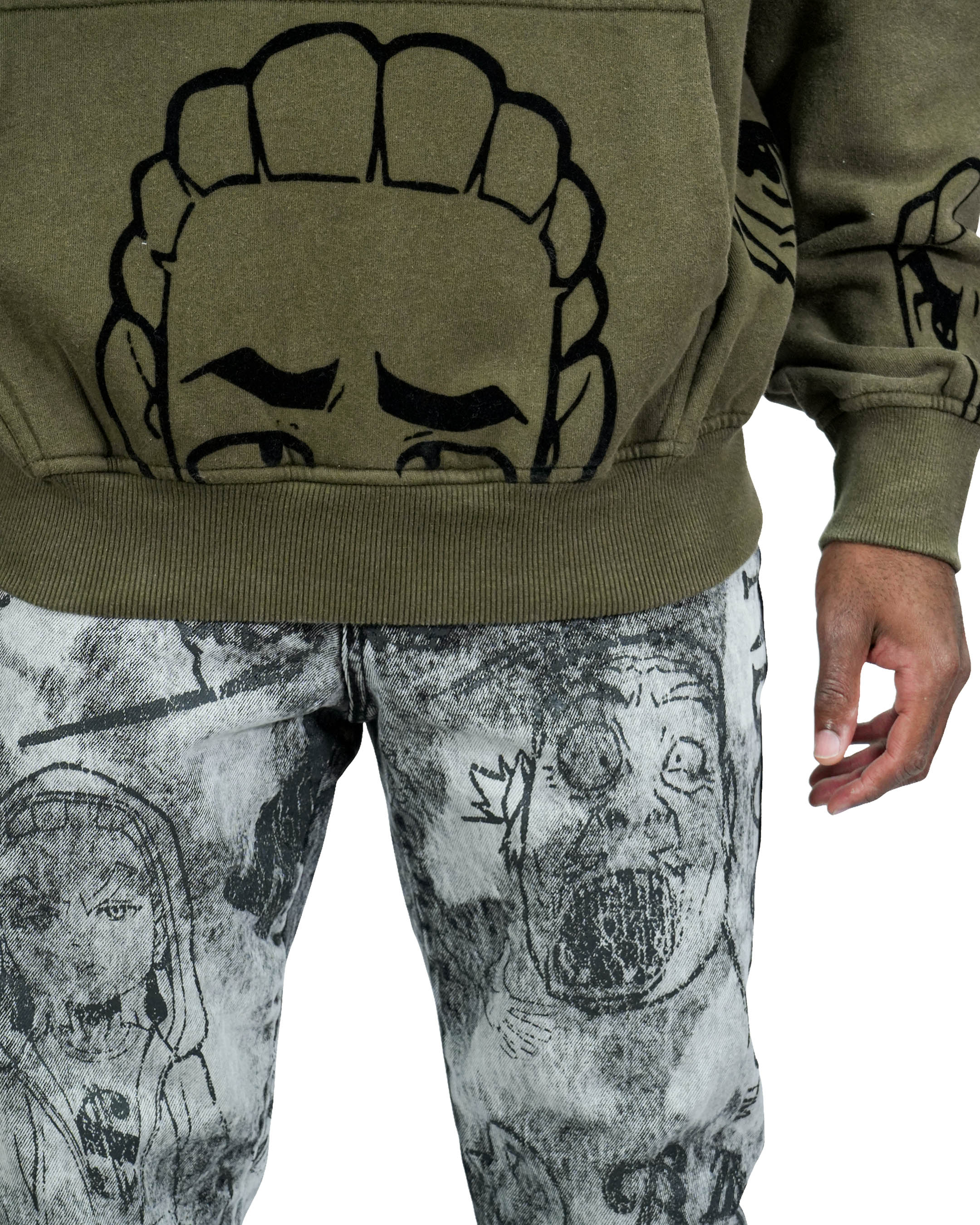 The Boondocks Riley Mashup Olive Hoodie - Image 8