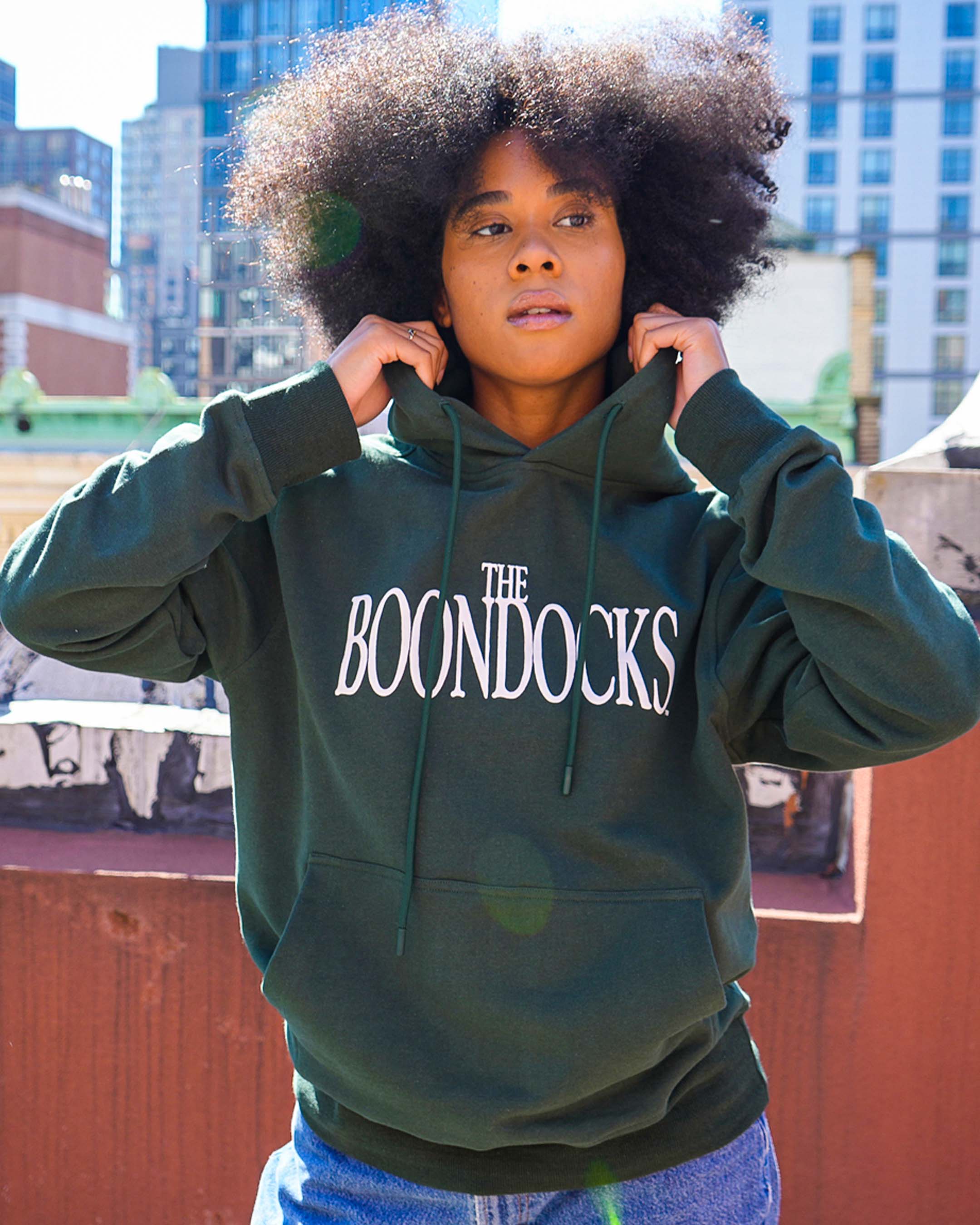 The Boondocks - Riley "WANTED" Forest Green Knit Hoodie - Image 6